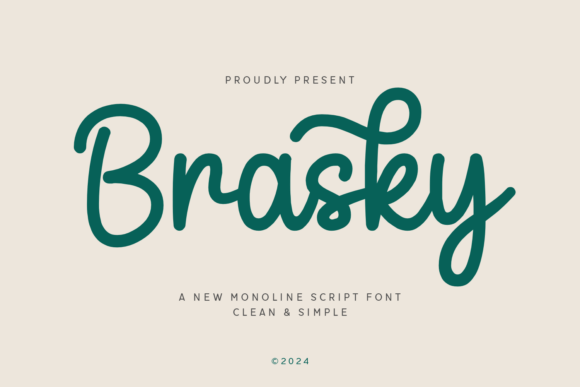 Brasky: A Modern Script Typeface for Digital Design