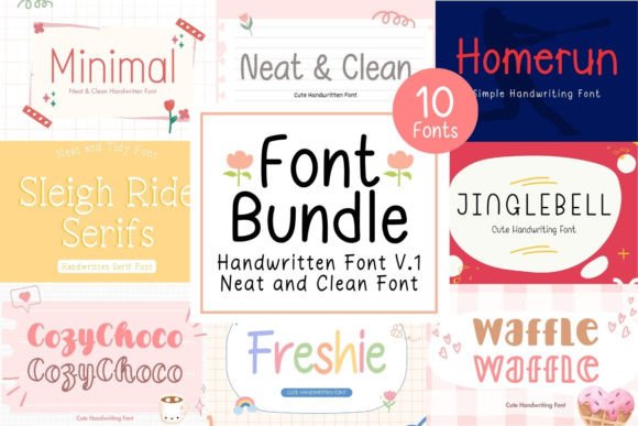 Neat Clean Handwritten Font Bundle V.1 Review